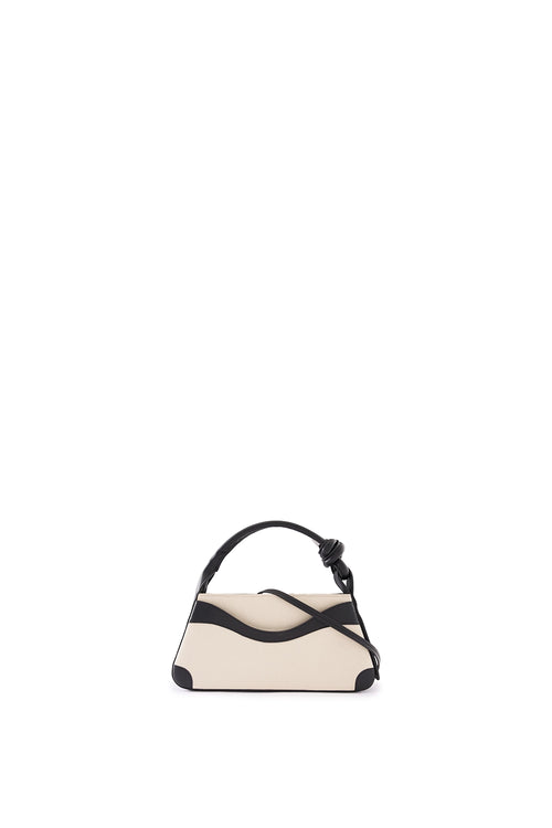 Melina Canvas Sand Black Crossbody Bag