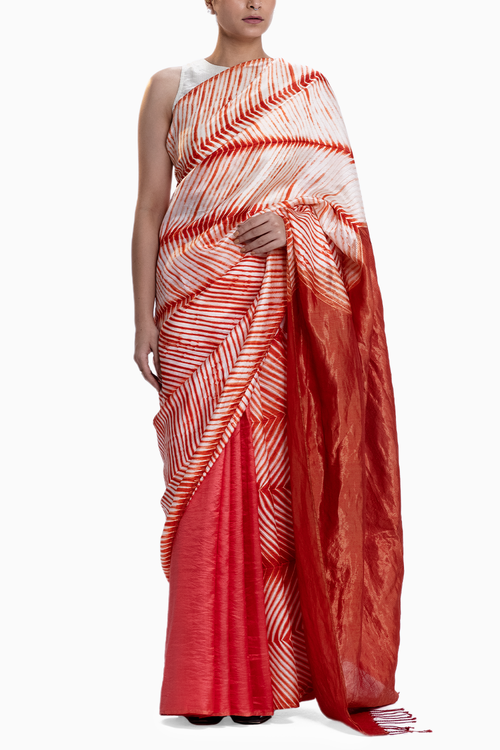 Rust Metallic Sea Saree