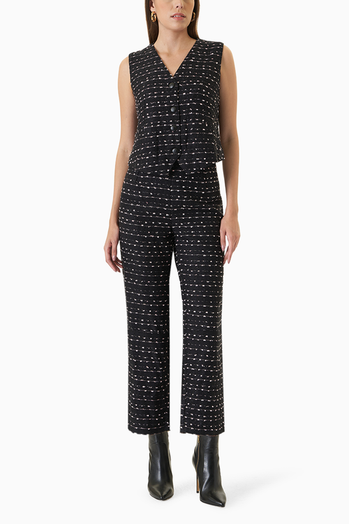 Metallic Tweed Waist Coat Set