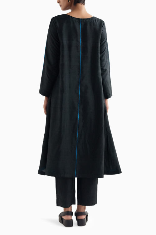 Methyle Blue and Black Moon Metal Kurta