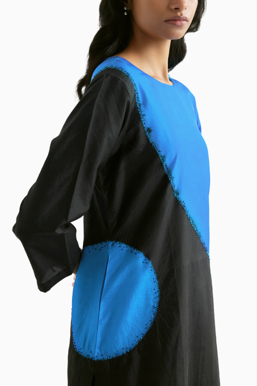 Methyle Blue and Black Welders Kurta