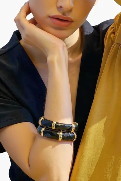 Midnight Stud Glass Bangles