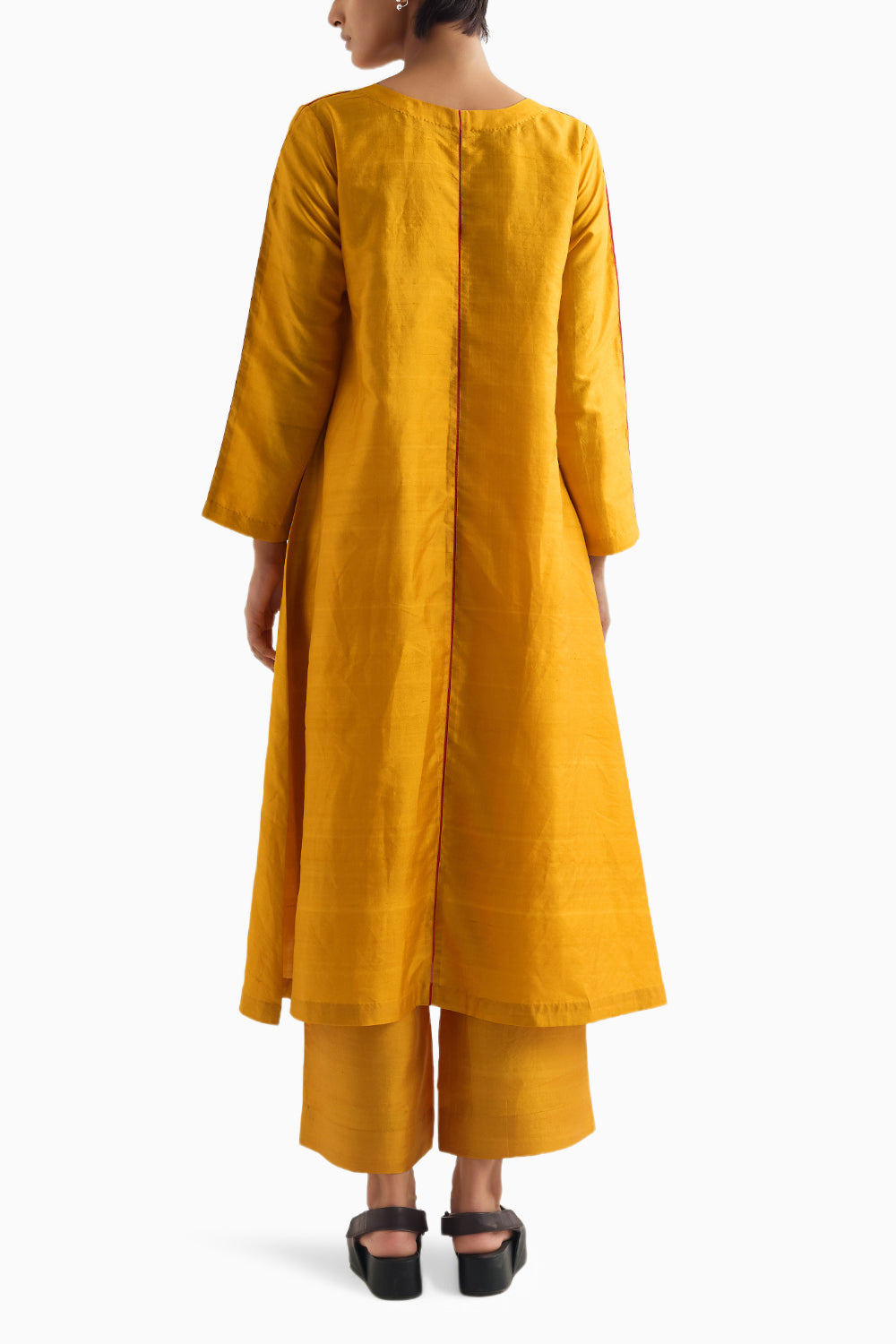 Mineral Yellow and Red Moon Metal Kurta