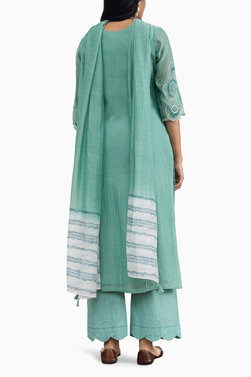 Mint Embroidered Kurta Set