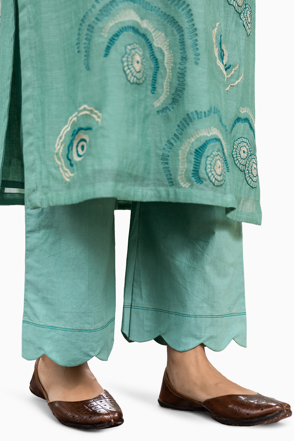 Mint Embroidered Kurta Set