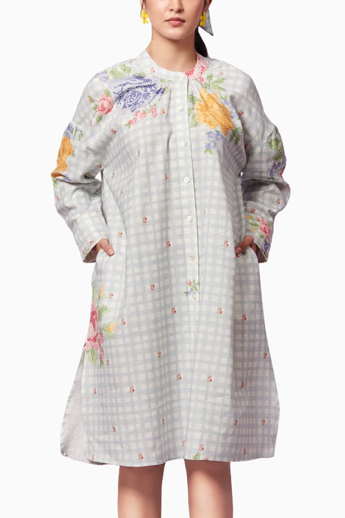 Capri Roses Shirt Dress