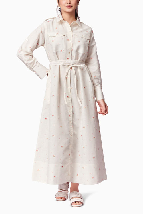 French Country Long Shirt Dress