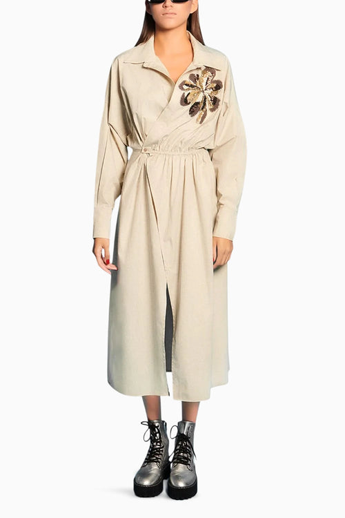Mud Embroidered Wrap Dress