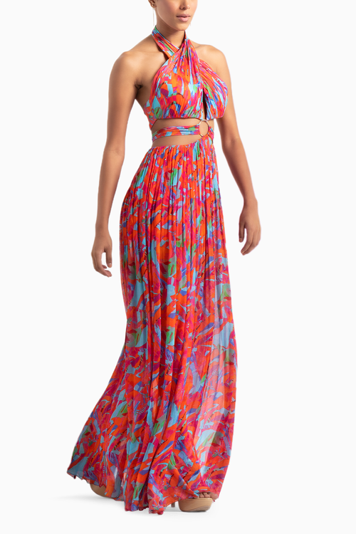 Multi Printed Mesh Dress