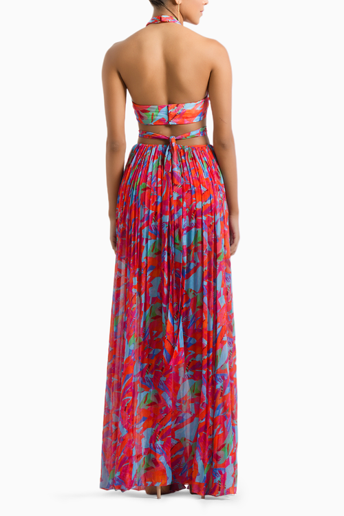 Multi Printed Mesh Dress