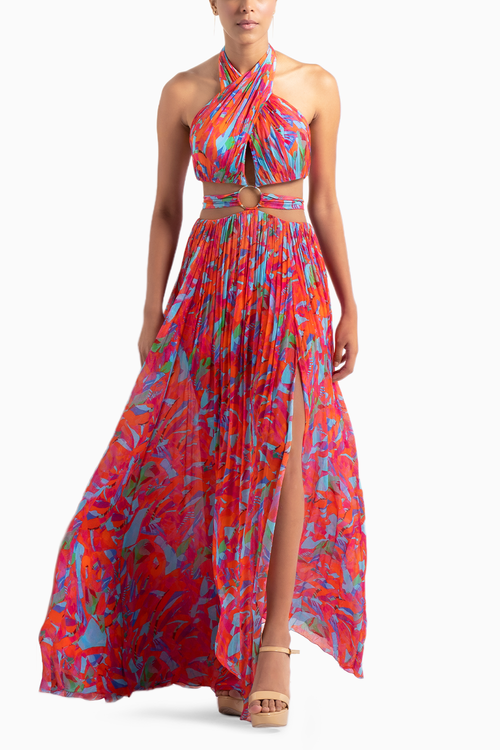 Multi Printed Mesh Dress