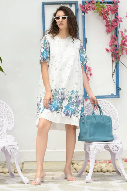 Myra Mesh Iris Lace Dress