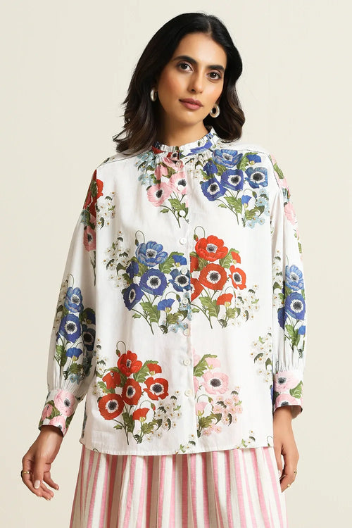 Blossom White Cotton Shirt