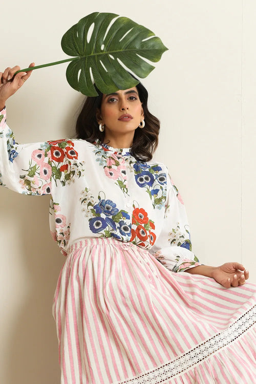 Blossom White Cotton Shirt