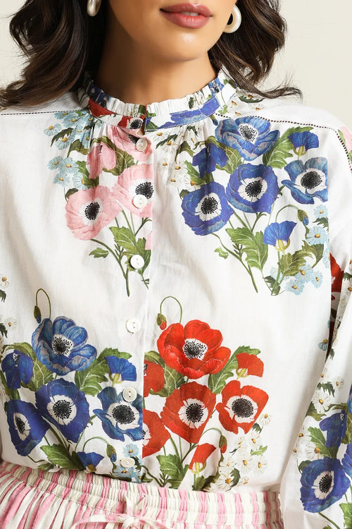 Blossom White Cotton Shirt
