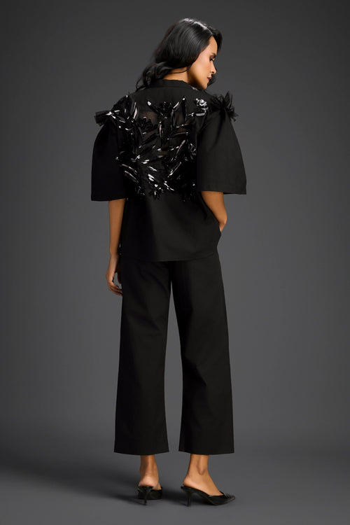 Structured Black Co-ord Set Pants