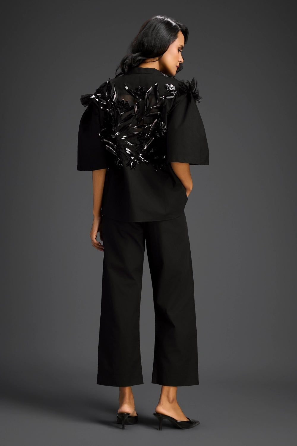 Structured Black Co-ord Set Pants