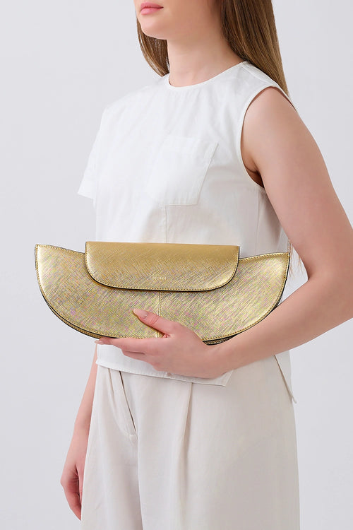 Nadia Metallic Gold Clutch Bag