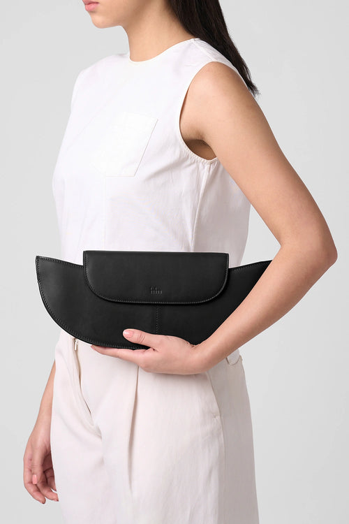 Nadia Black Nappa Clutch Bag