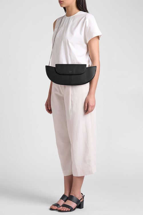 Nadia Black Nappa Clutch Bag