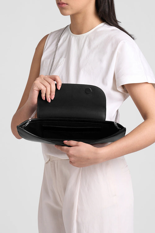 Nadia Black Nappa Clutch Bag