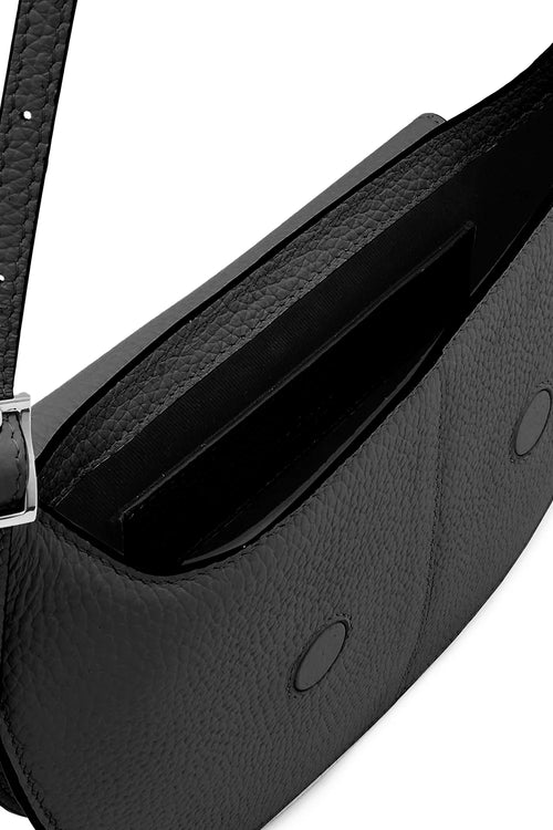 Nadia Black Pebble Crossbody Bag