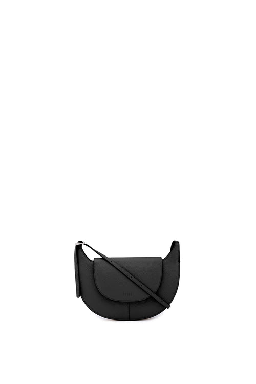 Nadia Black Pebble Crossbody Bag