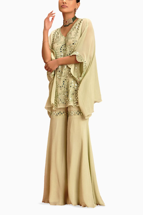 Naina Pastel Green Sharara Set