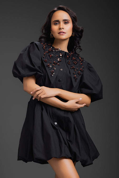 Black Bubble Sailor Dress