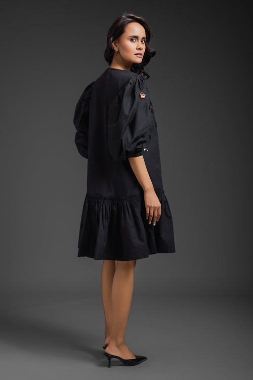 Black Bold Neon Metallic Dress