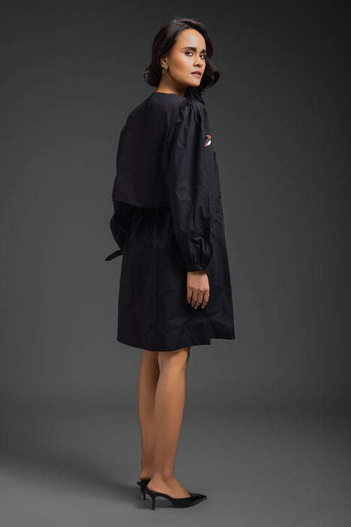 Black Bottom Neon Meatllic Dress