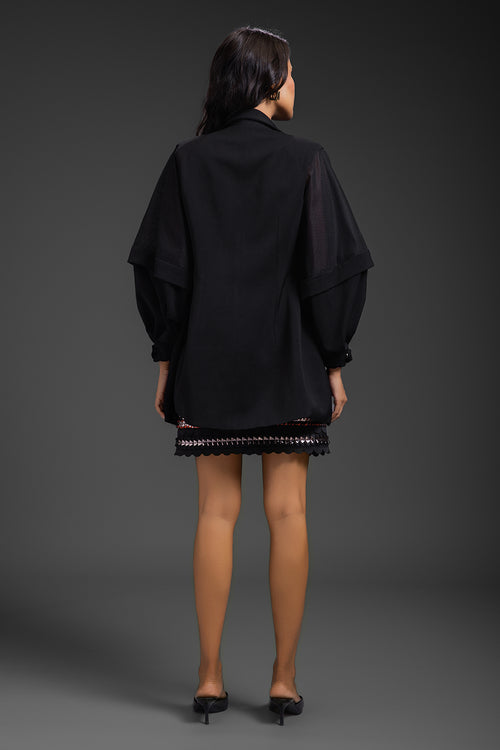 Black Neon Vibrant Metallic Skirt