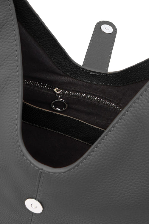 Nelli Pebble Black Large Hobo Bag