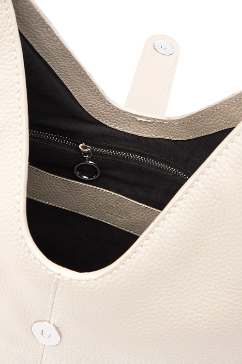 Nelli Pebble Bone Large Hobo Bag