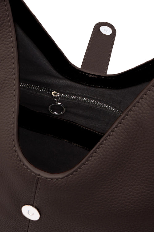 Nelli Large Cacao Pebble Hobo Bag