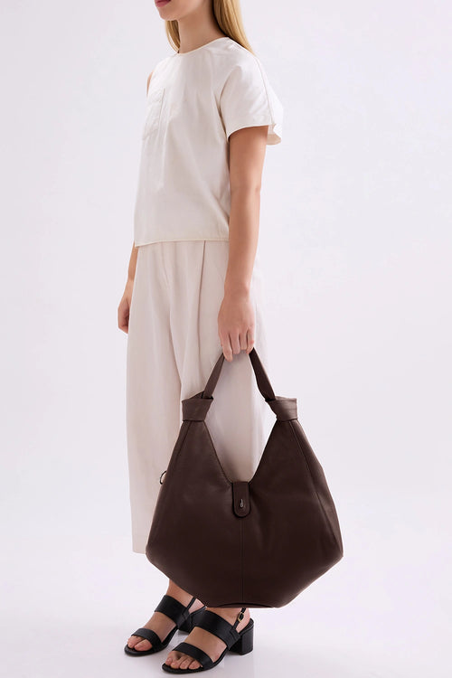 Nelli Large Cacao Pebble Hobo Bag