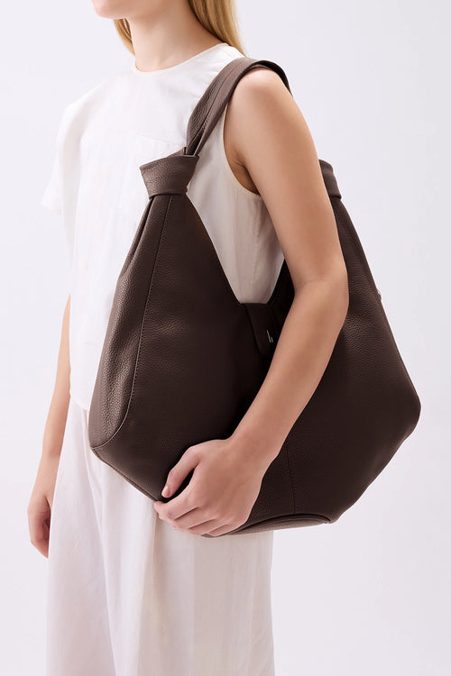 Nelli Large Cacao Pebble Hobo Bag