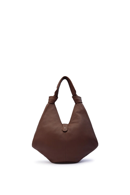 Nelli Large Cinnamon Pebble Hobo Bag