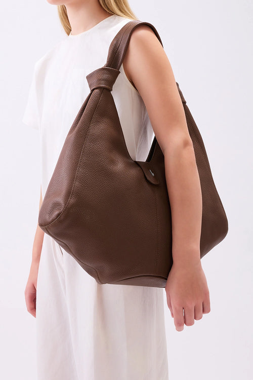 Nelli Large Cinnamon Pebble Hobo Bag