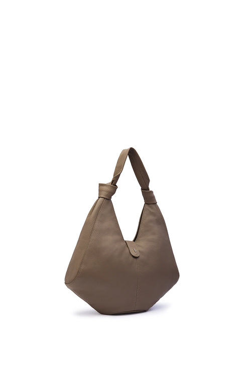 Nelli Large Taupe Pebble Hobo Bag