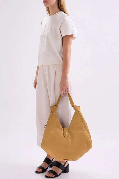 Nelli Bisque Pebble Hobo Bag