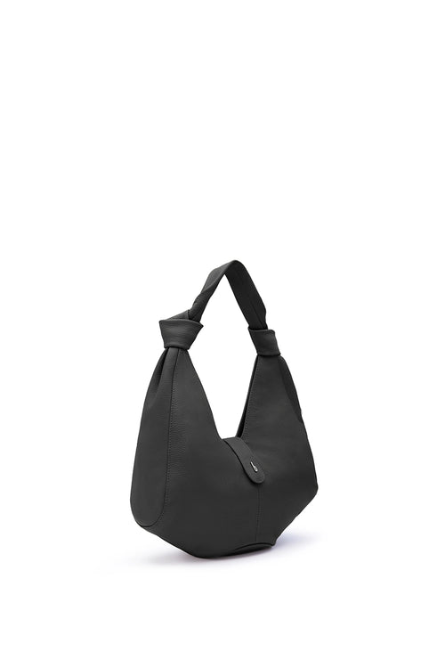 Nelli Black Pebble Hobo Bag