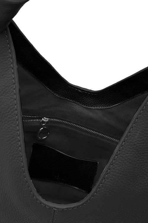 Nelli Black Pebble Hobo Bag
