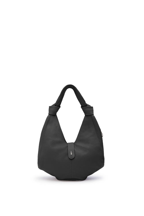 Nelli Black Pebble Hobo Bag