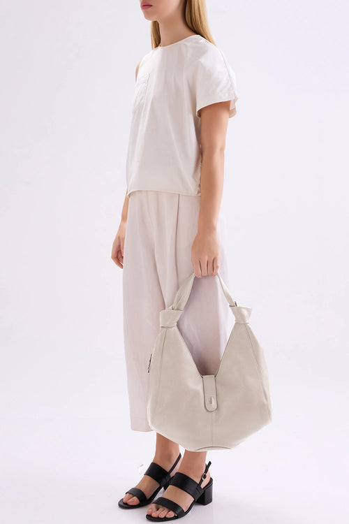 Nelli Bone Pebble Hobo Bag