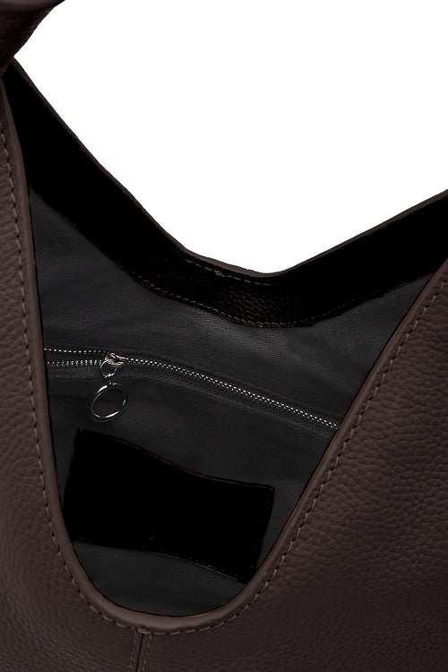 Nelli Cacao Pebble Hobo Bag