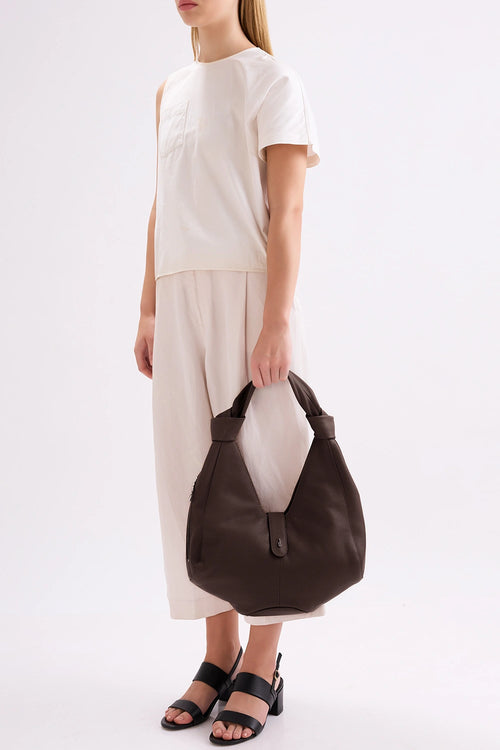 Nelli Cacao Pebble Hobo Bag