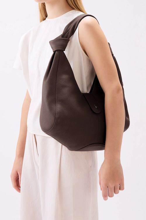 Nelli Cacao Pebble Hobo Bag