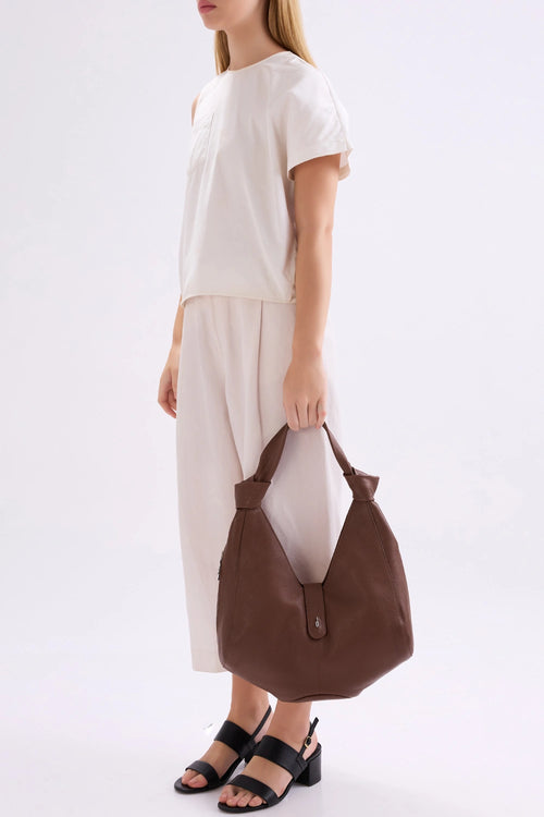 Nelli Cinnamon Pebble Hobo Bag