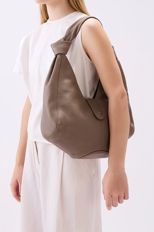 Nelli Taupe Pebble Hobo Bag